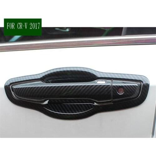 Hot Sale Fit For Honda CRV CR-V 2017 Accessories Carbon Fiber Door Handle 2017 Car Covers Stickers Car Styling