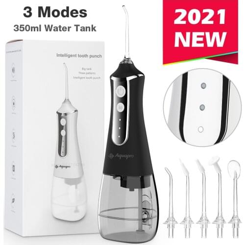 Oral Irrigator Dental Water Jet Teeth USB Rechargeable Water Flosser 3 Modes Dental Teeth Cleaner 350Ml Water Tank Oral Hygiene