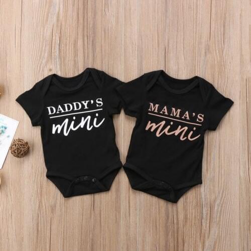 Newborn Baby Boys Girls Letter Printed Romper Short Sleeve Jumpsuit Clothes Outfits