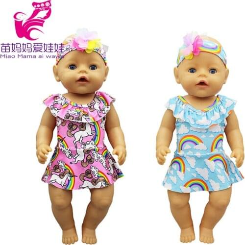 16 inch reborn baby doll Rainbow Skirt Swimsuit for 40cm Nenuco wears Ropa y su Hermanita doll clothes