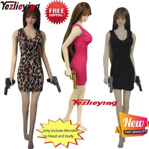 1/6 Scale Women Elastic Tight Skirt T Shirt clothing Female Dress Clothing Accessories Fit 12" Ph Jiaodol ActionFigure Doll Toys