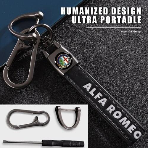 Metal Key Ring Car KeyChain With Auto Logo Steel Buckle Anti-Lost Accessories For Alfa Romeo 159 Giulietta 147 Mito Giulia 156
