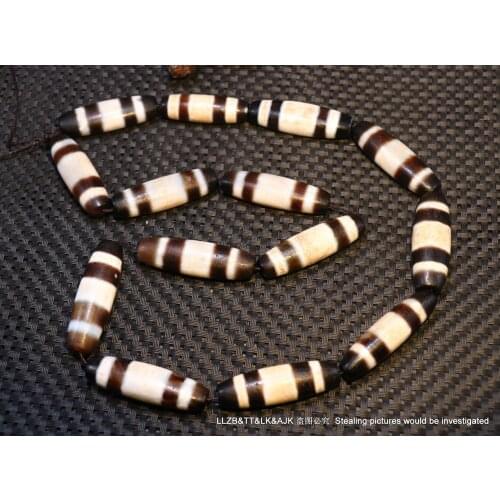 Set 14 Magic Energy Tibetan Old Agate Line Type Healer Medicine dZi Bead Totem A Timestown UPD210607A57