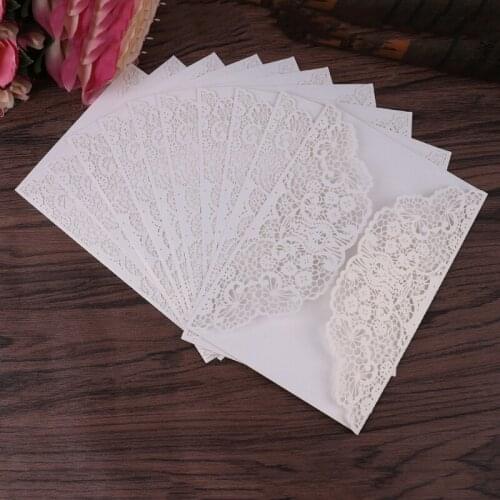 10Pcs Wedding Invitation Cards Kit with Envelopes Seals Personalized Printing