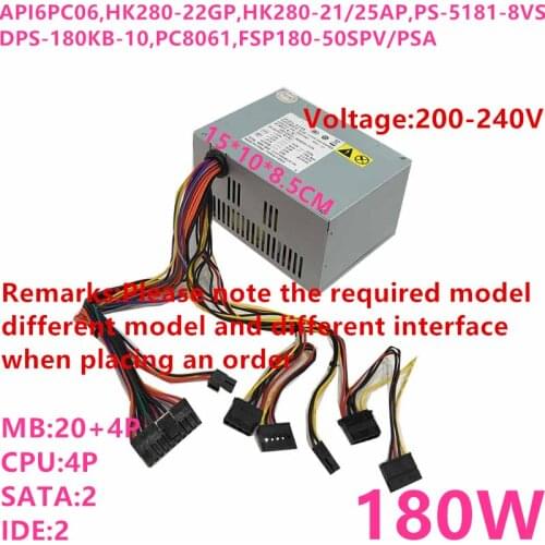 New PSU For Acbel BTX 180W Power Supply API6PC06 HK280-22GP HK280-21AP/25AP PS-5181-8VS DPS-180KB-10 PC8061 FSP180-50SPV/50PSA