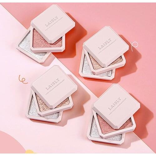 New Double-layer Highlighter Shadow Facial Makeup Face Bronzer High Gloss Shimmer Powder Shiny Cosmetic High-gloss Powder