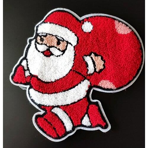 Large Santa Claus Embroidery Patch Biker Badge Christmas gift deal with it Patches for clothing Strange things Clothes Stickers