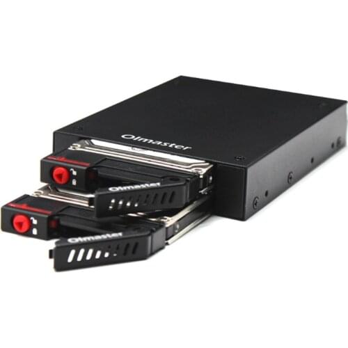 OImaster 2 Bays 2.5 inch SATA HDD SSD Hard Drive Mobile Rack Backplane with Key Lock Locker Function Support Hot-swap