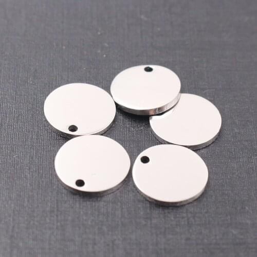 In bulk 12pcs in bulk Jewelry Finding Stainless steel polished Round Medals Pendant Charms Necklace No chain
