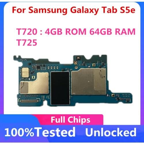 Original for Samsung Galaxy Tab S5e T720 T725 Motherboard Unlocked Logic Board For Galaxy Tab S5e With Full Chips Android System