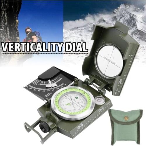 Marching Compass Metal Housing with Scale Ruler Multi-functional Compass Outdoor Survival Military Pro Camping Hiking Equipment