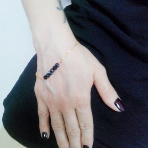 Handmade Retro black beads Charm Bracelet women pulseras mujer Vintage present best friends Bracelets Bangles Jewelry