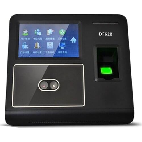 Face Fingerprint Time Attendance Machine Employee Checking-in Recorder DC 5V Facial Recognition Access Controller USB U-Disk