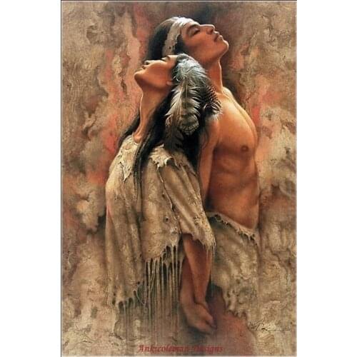 Needlework for embroidery DIY French DMC High Quality - Counted Cross Stitch Kits 14 ct Oil painting - Eternal Soul Mates