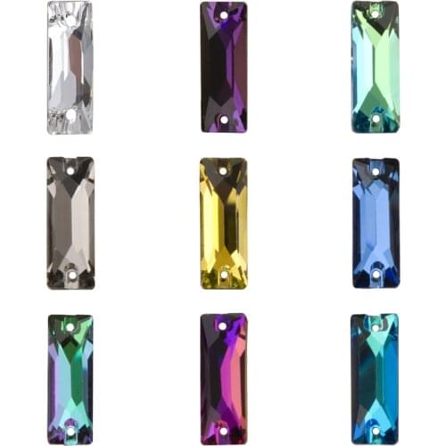 YANRUO 3255 Cosmic Baguette Glass Stones Flat Back Strass Sewing Craft Loose Beads Crystal Sew On Rhinestone