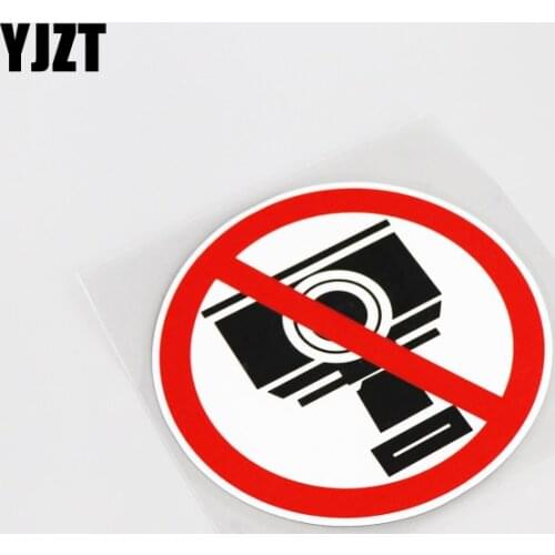 YJZT 11.3CM*11.3CM Interesting Prohibit Taking Pictures PVC Car Sticker Motorcycle Decal Car-styling 13-0077
