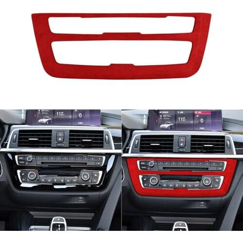 Suede Car Central Control Air Conditioner Switch Button Decorative Frame Trim for BMW 3 4 Series 3GT 2013-2019 Car Accessories