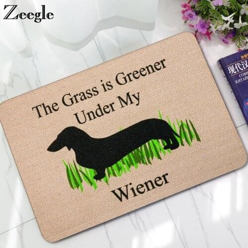 Zeegle Funny Front Door Mat Rubber Welcome Mats Hallway Rugs Non-Slip Bathroom Floor Mat Carpet Entrance Doormat Rug Kitchen Mat