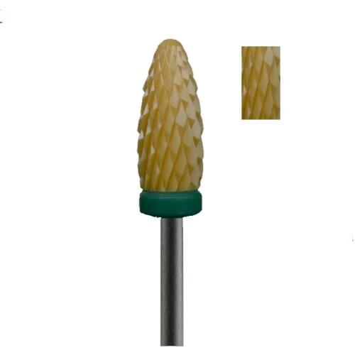 1pcs Yellow Ceramic Nail Drill Bit - Flame Bit -C