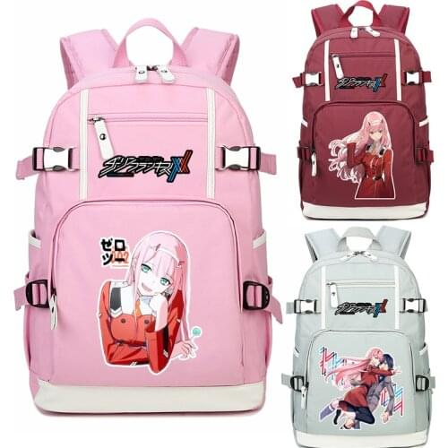 DARLING in the FRANKXX Women Back Pack Pink Bookbag Oxford School Bags for Teenage Girls ZERO TWO Travel Bagpack Laptop Backpack