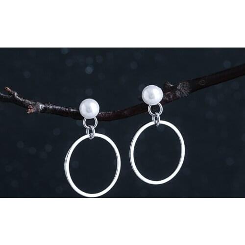 REETI 925 sterling silver Round pearl Stud Earrings for Women Elegant Wedding Jewelry pendientes mujer moda 2019 Brincos