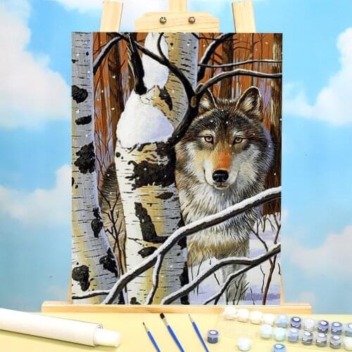 Animal Wolf Painting By Numbers Kit Acrylic Paints 50*70 Boards By Numbers New Design Crafts For Handicraft