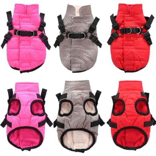 5 Colors Puppy Dog Clothes with Harness for Small Dogs Winter Warm Pet Coat Jacket for Chihuahua Yorkies Clothing abrigo perro