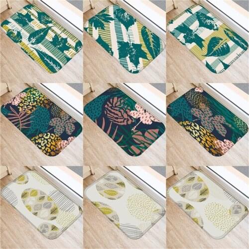1pcs 40*60cm Graffiti Tropical Plant Pattern Anti-Slip Carpet Door Mats Doormat Indoor Kitchen Room Floor Mat Rug