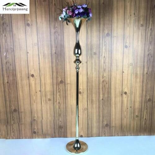 10Pcs/Lot Flower Vases Floor Metal Vase Plant Dried Floral Holder Flower Pot Road Lead for Home/Wedding Corridor Decoration G180