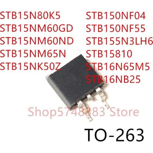 10PCS STB15N80K5 STB15NM60GD STB15NM60ND STB15NM65N STB15NK50Z STB150NF04 STB150NF55 STB155N3LH6 STB15810 STB16N65M5 STB16NB25