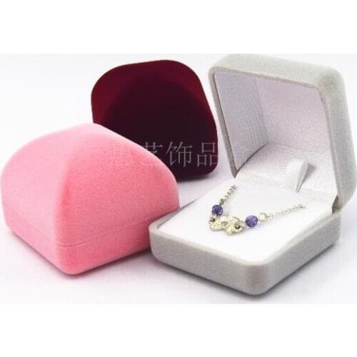 100pcs Square Flocking Jewelry Box Top Arched Velvet Stud Earrings Rings Pendant Jewelry Storage Gift Box Jewelry Display Cases