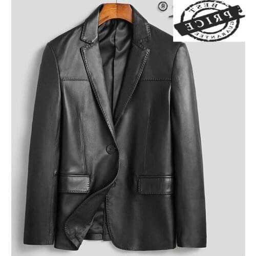 100% High Quality Genuine Leather Jacket Men Casual Sheepskin Suit Coat Spring Autumn Clothing 2021 Hommes Veste LW5aa5