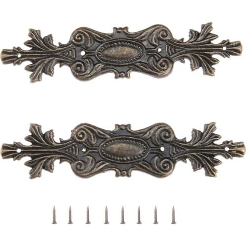 2Pc Antique Box Leg Furniture Corner Brackets Jewelry Box Book Album Corner Protector Metal Embellishments Scrapbooking 100*20mm