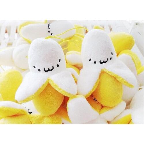 20 pcs/lot Peeling banana plush doll cute simulation banana cosplay toy bag phone pendant birthday gift party supplies