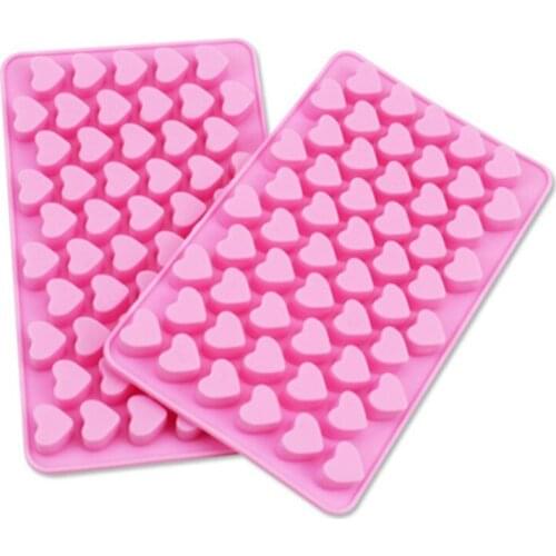 200pcs 55 Holes Bake Cake Mold 1.5 Mini Heart Silicone Chocolate Fondant Jelly Cookie Muffin Ice Mould Flexible Cupcake lin5131