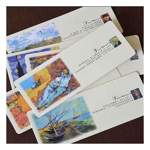 6 sheets / sets Send teachers classmates Cute birthday gifts Creative classical Van Gogh bookmarks