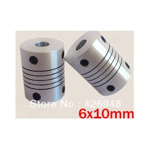 6x10mm Encoder/CNC Motor shaft coupling,6mm to 10mm Stepper motor connector/Wound Flexible Coupler,19x25mm (D19 L25)
