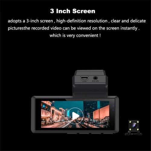 Car DVR Dash RearView Camera Full HD 1080P Night Vision G sensor Auto Car Video DashCam Recorder Front and Rear Double Record