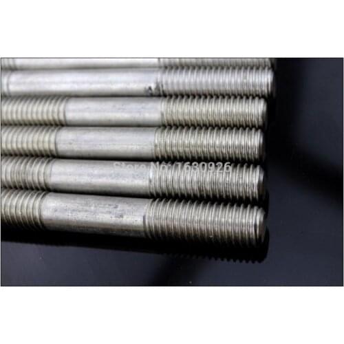 Free shipping 10 pieces Metric Thread M6*70 mm 304 Stainless Steel Studs Double thread