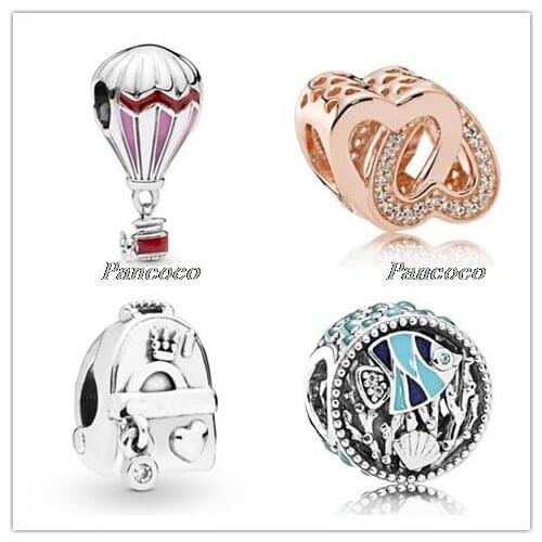 925 Sterling Silver Bead Charm Adventure Bag Charm Beads Fit Pandora Women Bracelet & Necklace Diy Jewelry