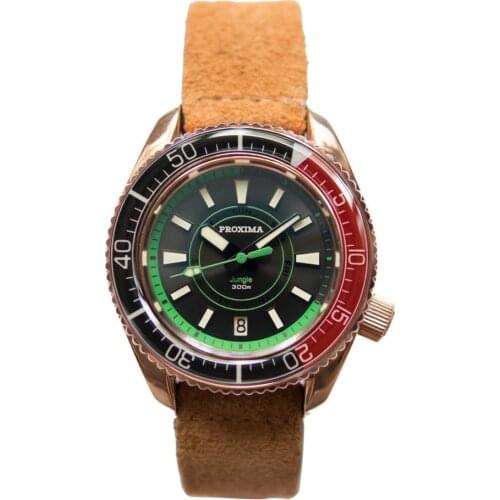 PROXIMA luxury watches for mens,bronze men automatic watch 300m waterproof mechanical wristwatch sports luminous sapphire mirror