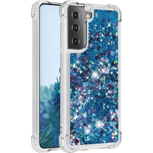 Quicksand Glitter Liquid Cases For Samsung Galaxy S21 S21+ Case Soft TPU Bumper Cover For Samsung S21 Ultra Casing Funda