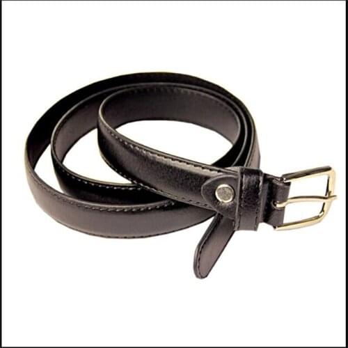 Black fine leather belt Korean version of the young mens casual leather belt