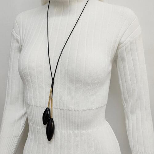 Long section of black pendant necklace fasion jewellery Womans gift handmade accessories