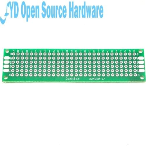 Sided spray tin plate 2X8CM experimental board 1.6MM thick fiberglass PCB board