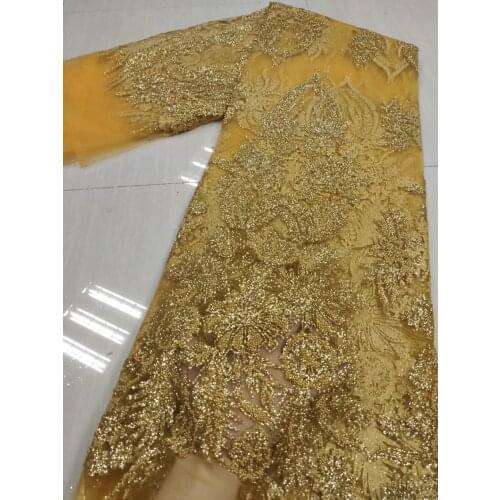 France Nigeria Lace Fabric 2021 High Quality Beaded Lace African Lace Fabric Wedding Party Sewing NFM4999