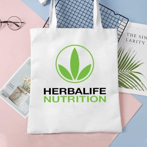 Herbalife Letters Print Canvas Bag Fashion Shoulder Casual Bag Handbag High Capacity Shopping Bag Fashion Tote Bag