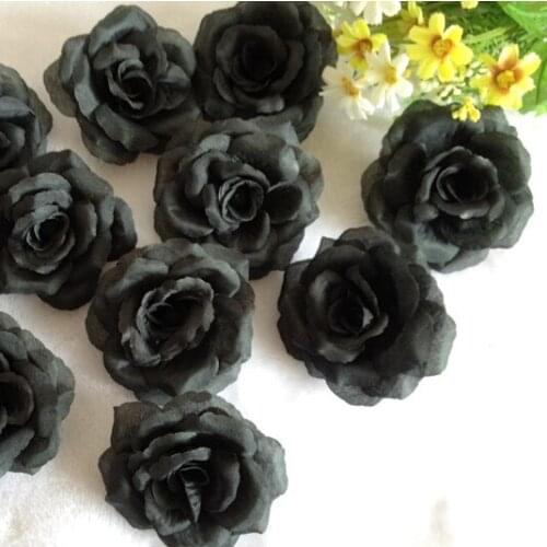 New (100 pcs/lot) Black artificial simulation silk rose head artificial peony head wedding decoration flower DIY Free Shipping