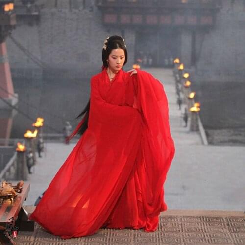 Red Aesthetic Dance Costume Traditional Hanfu Costume Bride Costume TV Play Tong Que Tai The Assassins