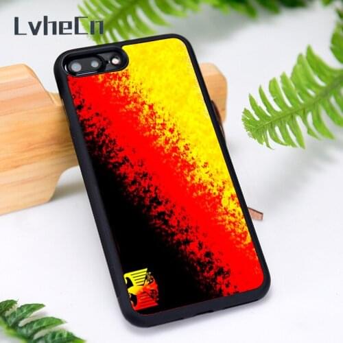 LvheCn Silicone Phone Case Cover for iPhone 6 6S 7 8 Plus X XS XR 11 12 Mini Pro Max German Flag Paintbrush Deuchland Patriot
